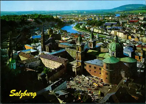 Salzburg FESTSPIELSTADT AUSTRIA Blick von der Festung  Franziskanerkirche 1970
