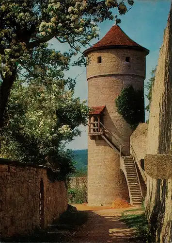 Ansichtskarte Rothenburg ob der Tauber Partie am Strafturm 1970