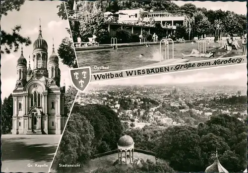 Ansichtskarte Wiesbaden Opelbad, Gr. Kapelle, Stadt 1967