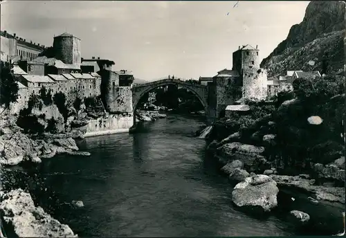 Mostar Мостар Alte Brücke über Neretva 1952