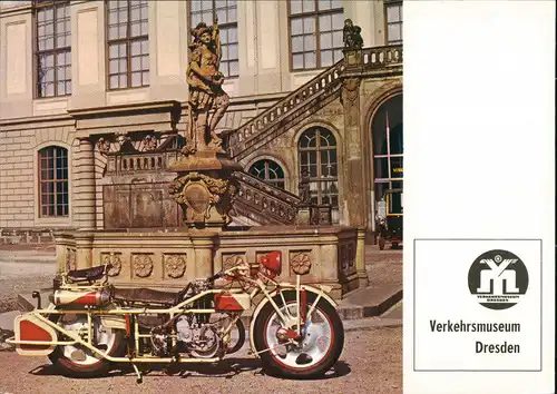 Ansichtskarte Dresden Verkehrsmuseum Dresden: Motorrad "Böhmerland" 1979