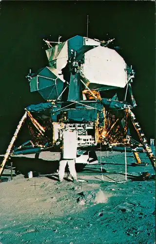 Ansichtskarte  Man's first landing on the Moon Weltraum 1977