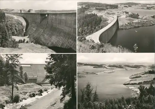 Ansichtskarte Pöhl DDR Mehrbild-AK 4 Echtfoto-Ansichten Talsperre 1967