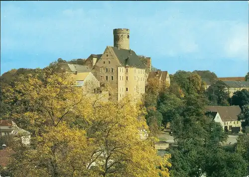 Ansichtskarte Gnandstein-Kohren-Sahlis Blick zur Burg 1987