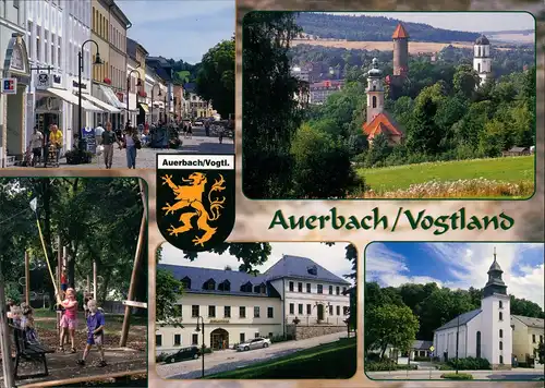 Auersberg (Erzgebirge) Mehrbild-AK ua. Nicolaistrasse, Spielplatz, Strasse 2000