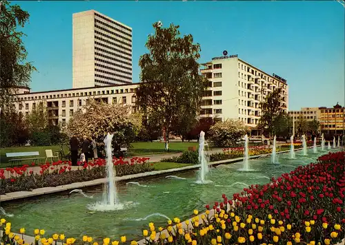 Ansichtskarte Karlsruhe Wasserspiele Springbrunnen Innenstadt 1974