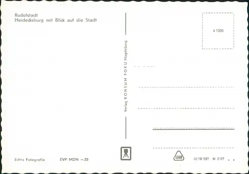 Ansichtskarte Rudolstadt Schloss Heidecksburg 1967