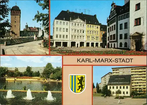 Chemnitz Roten Turm Haus, Fritz-Heckert-Haus 1990  Jubiläumsstempel 25.09.1990