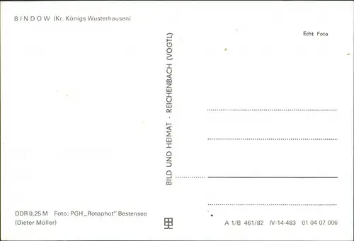 Bindow-Heidesee DDR Mehrbild-AK ua. Gasthaus Tante Anna, Brücke 1982