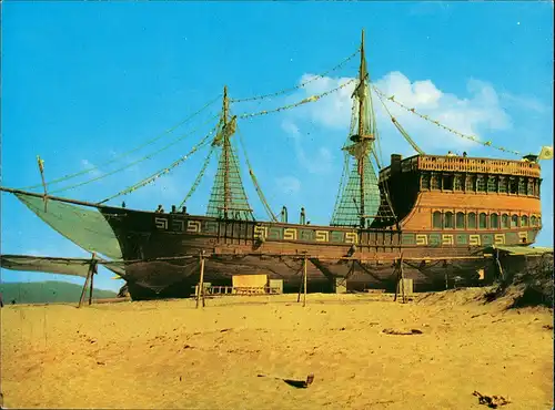 Nessebar Несебър Schiffe Schifffahrt Segelschiff  Fregatte Bulgarien 1975