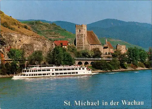 Fahrgastschiff Binnenschiff Schiff passiert St. Michael Wachau 1975