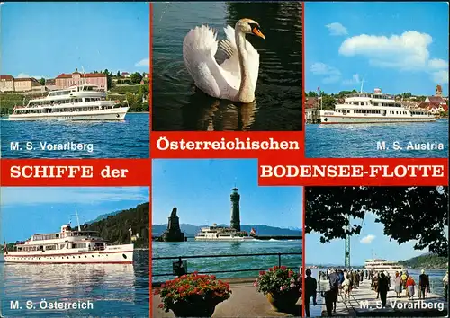 Schiffe der Bodensee Flotte (Schiffe MS Vorarlberg, Austria, Österreich) 1990