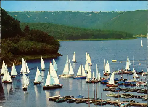 Ansichtskarte Simmerath Rurtalsperre Schiffe Segelschiffe Segelboote 1970