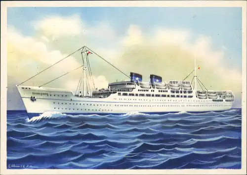 Ansichtskarte  FLOTTA LAURO MOTONAVE SURRIENTO DI MAURO-CAVA Schiff Ship 1970