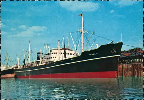 Antwerpen Anvers Hafen Schiff Ship TOURNAI Frachtschiff Entladung 1965