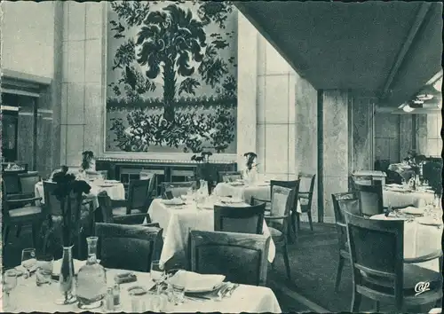 Ansichtskarte  Schiff Ship Paquebot FLANDRE Salle a Manger 1re Classe 1955