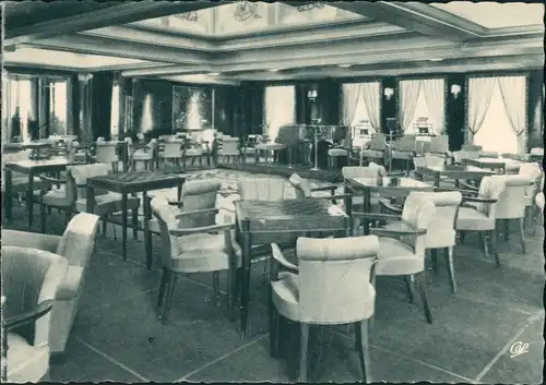 Ansichtskarte  Schiff Ship Paquebot FLANDRE Fumoir Raucher-Salon 1955