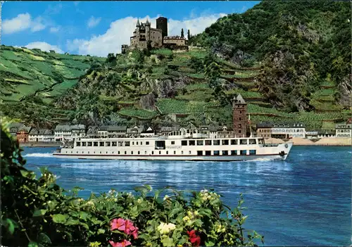 St Goarshausen Fahrgastschiff Personenschiffahrt Rhein Schiff MS FRANKFURT 1970