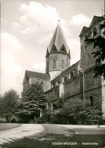 Ansichtskarte Werden (Ruhr)-Essen (Ruhr) Partie an der Abteikirche 1974