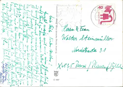 Ansichtskarte Werden (Ruhr)-Essen (Ruhr) Partie an der Abteikirche 1974