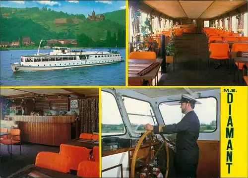 Vakantie-Schip DIAMANT Rhein Schiff Binnenschiff Schiffsfoto-AK 1975