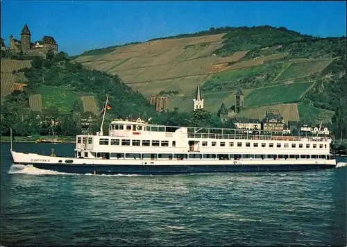 Passagiersschip DIJNPHINA III Fluss-Schiff Binnenschiff Rhein Schiff 1975