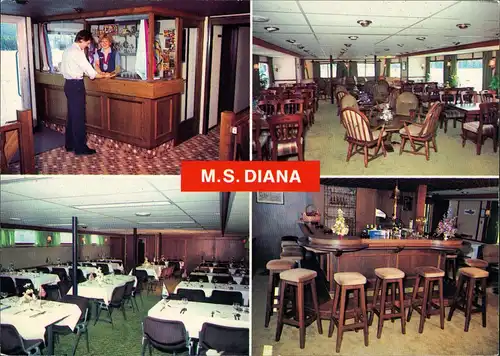 Ansichtskarte  INTERCRUISE Fluss Binnenschiff Rhein Schiff MS DIANA 1970