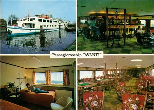 M.S. AVANTI (Arnhem) Schiffsfoto-AK Fahrgastschiff Schiff Innen und Außen 1970