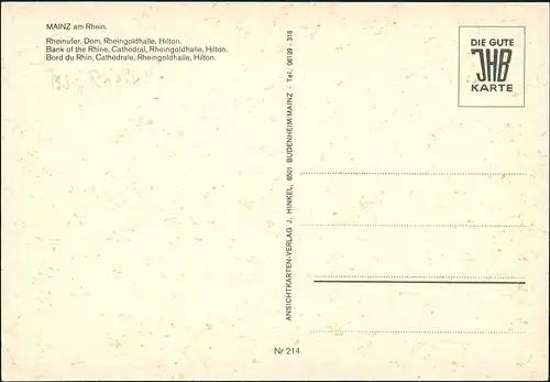 Mainz Fahrgastschiff Personenschiffahrt Rhein Schiff Rheinufer Partie 1975