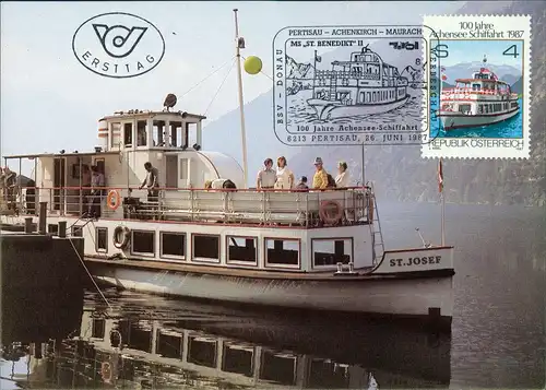 Achensee See Schiff ST. JOSEF, Ersttag 100 Jahre Achensee Schiffahrt 1987