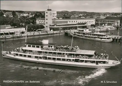 Friedrichshafen Hafen Bodensee Dampfer Fahrgastschiff Schiff MS SCHWABEN 1962