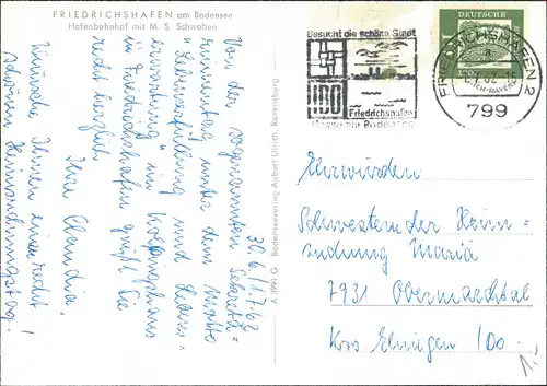 Friedrichshafen Hafen Bodensee Dampfer Fahrgastschiff Schiff MS SCHWABEN 1962