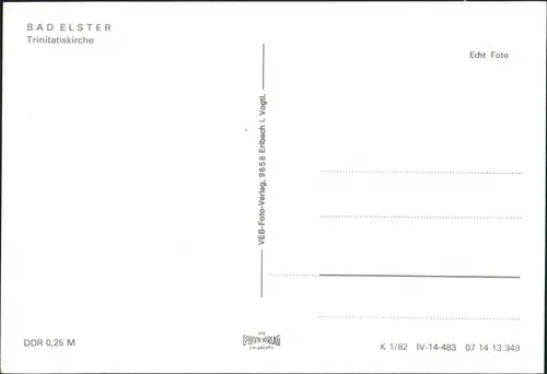 Ansichtskarte Bad Elster Trinitatiskirche 1982