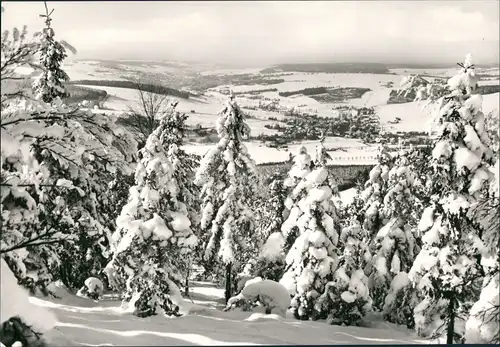 Ansichtskarte Erlbach (Vogtland) Stadt im Winter 1977