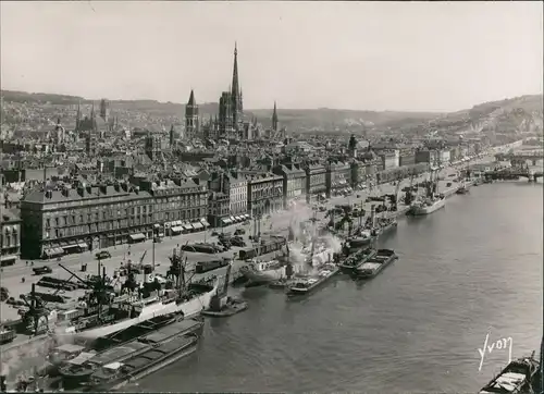 CPA Rouen Hafen Schiffe Les Quais vus du pont transbordeur 1960