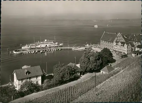 Meersburg Bodensee Fahrgastschiffe Fähre Schiffsanlegestelle 1960