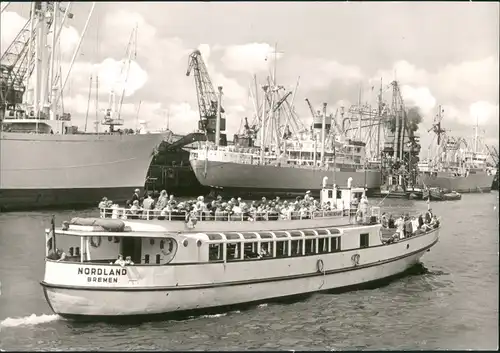 Bremen Freihafen Hafen Rundfahrt Schiff NORDLAND Reederei Schreiber 1960