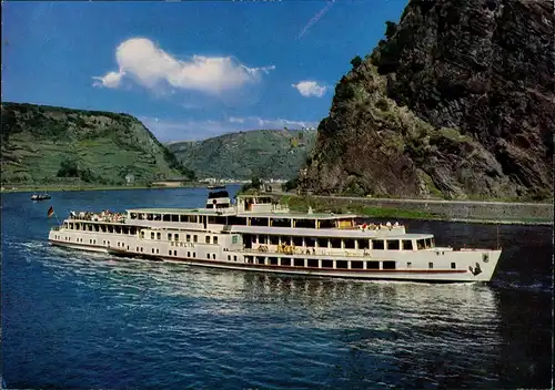 Fahrgastschiff Personenschiff BERLIN Rhein Schiff Schiffsfoto-AK 1970