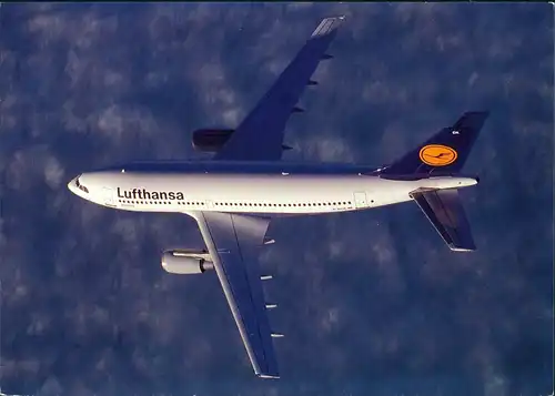 Ansichtskarte  Lufthansa Airbus A310-200 Flugwesen - Flugzeuge draufsicht 1988
