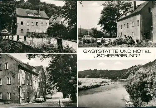 Leisnig DDR Mehrbild-AK Gaststätte Hotel Scheergrund Ortsteil Scheergrund 1979