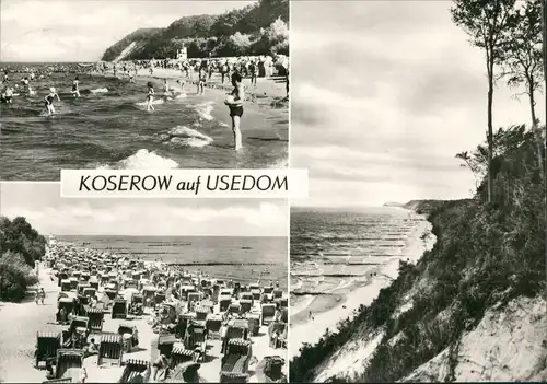 Ansichtskarte Koserow Usedom Mehrbild-AK DDR mit Ostsee Strand Motiven 1976