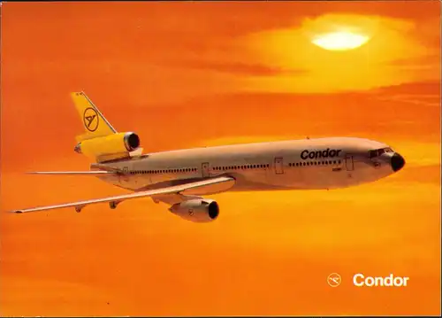 Ansichtskarte  Condor DC 10-30 Flugwesen - Flugzeuge Sonne 1988