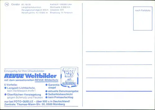 Ansichtskarte  Condor DC 10-30 Flugwesen - Flugzeuge Sonne 1988