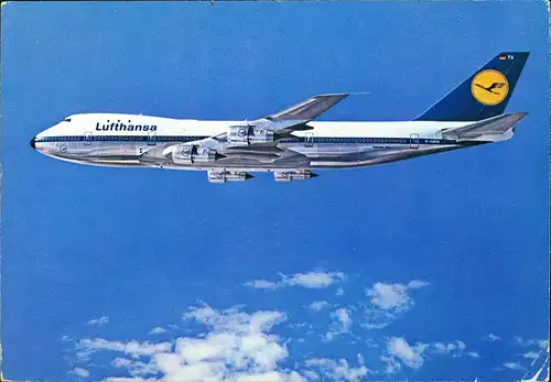 Ansichtskarte  Lufthansa BOEING 747 Flugzeug 1979