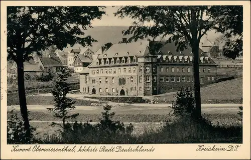 Ansichtskarte Oberwiesenthal Kreisheim DT Gaststätte für Jedermann 1938