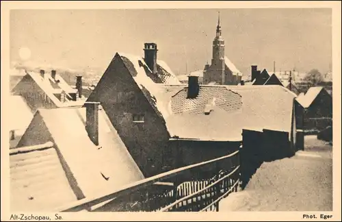 Ansichtskarte Zschopau Stadt im Winter 1930