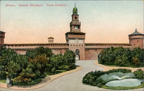 Cartoline Mailand Milano Castello Sforzesco Torre Umberto I. 1910