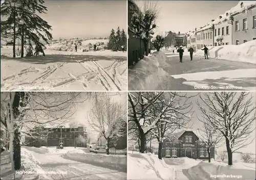 Schöneck (Vogtland) Stadtteilansichten DDR Mehrbild-AK Winter 1965