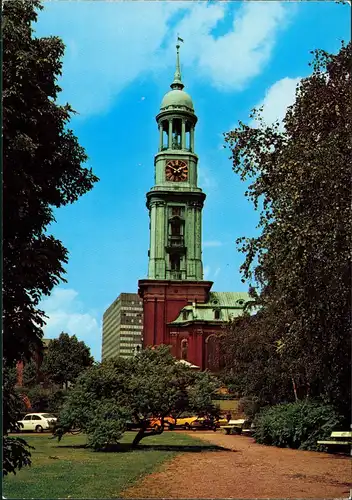 Ansichtskarte Neustadt-Hamburg Partie an der Michaeliskirche, Autos 1987