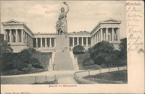 Ansichtskarte Ludwigsvorstadt-München Bavaria mit Ruhmeshalle 1905